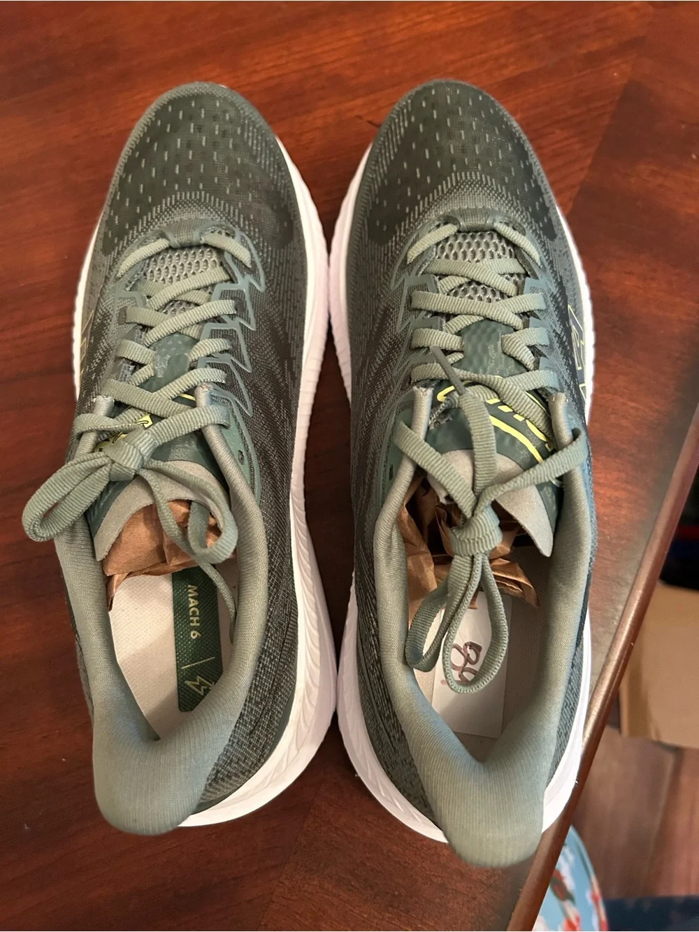 Men’s Hoka One One Gray and Blue Running Shoe Interior Label